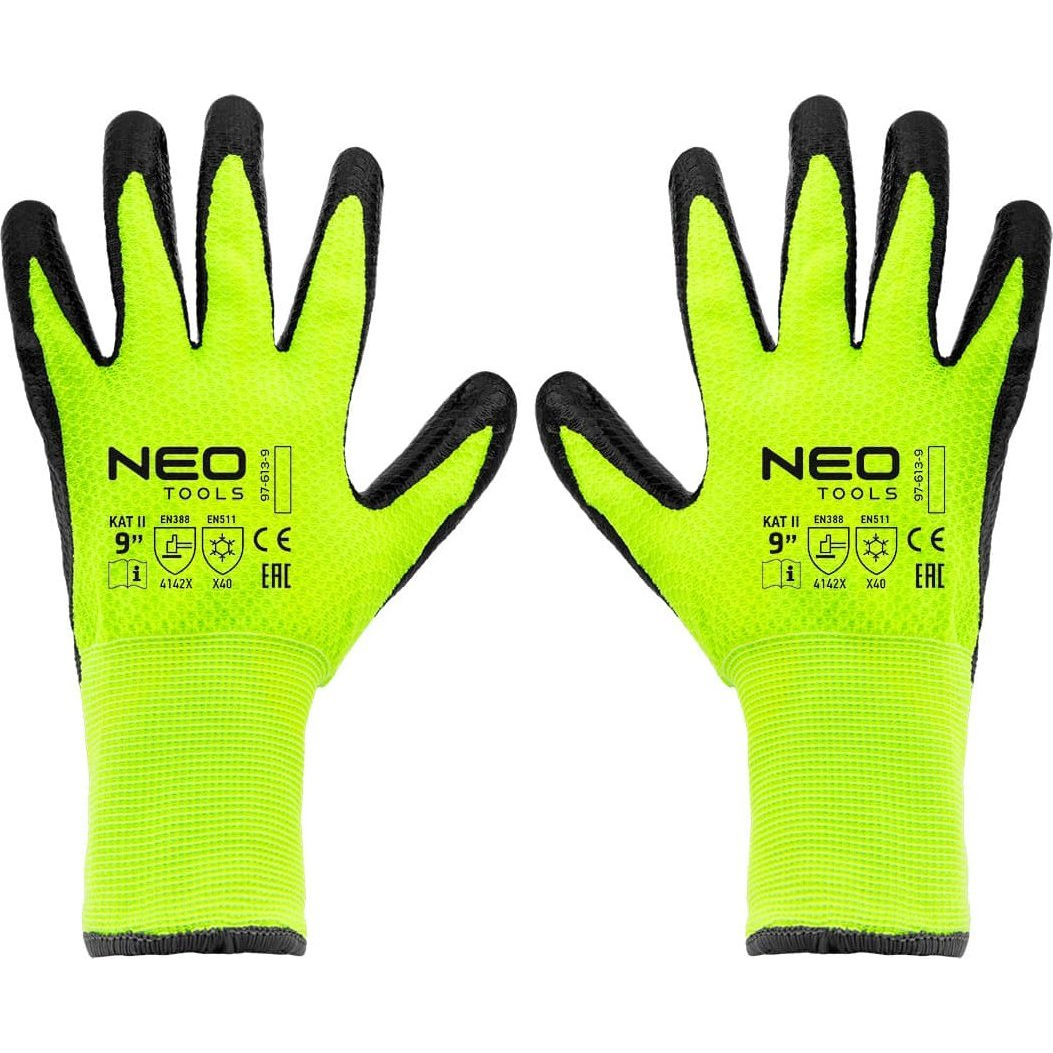 NEO 97-613-9 Munkakesztyű, Hőszigetelt, Latex Bevonatú Akril Anyag, 4142X, 9