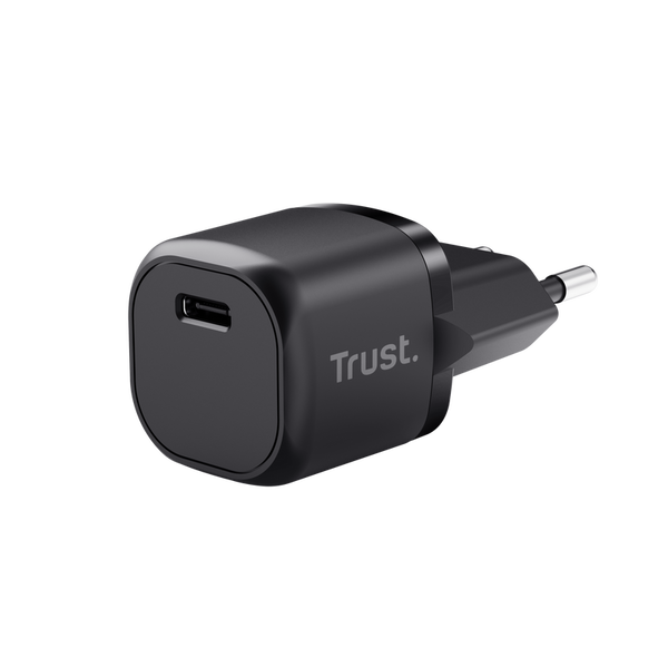 Мрежово зарядно устройство Trust Maxo 25174, 20W, USB-C, PD Charger, черно