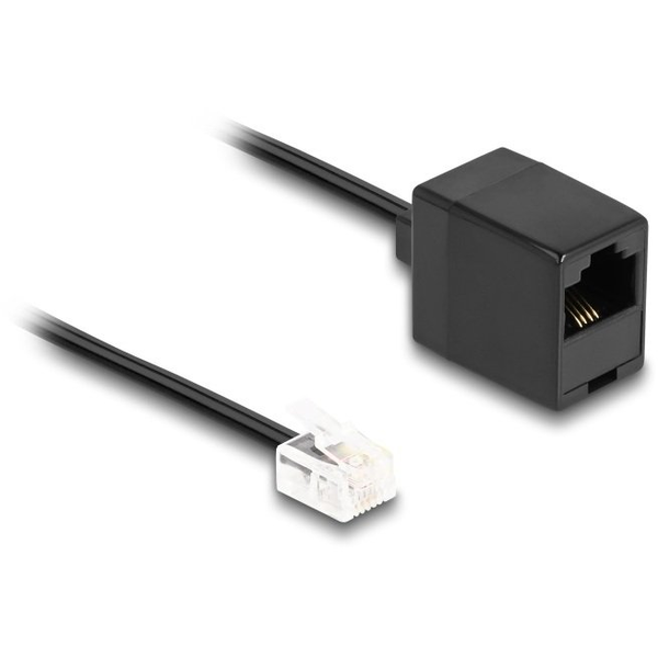 Telefónny kábel RJ11 samec na RJ45 samica, čierny, 5m Delock 88095