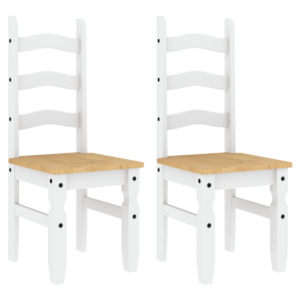 Corona 2 db fehér tömör fenyőfa étkezőszék 42 x 47 x 107 cm (4005725)