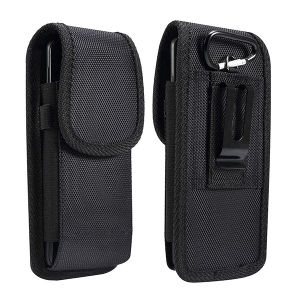 Tok álló, textil (derékra rögzíthető övtáska, tépőzáras, bankkártya tartó, vízálló, univerzális 4.7-5