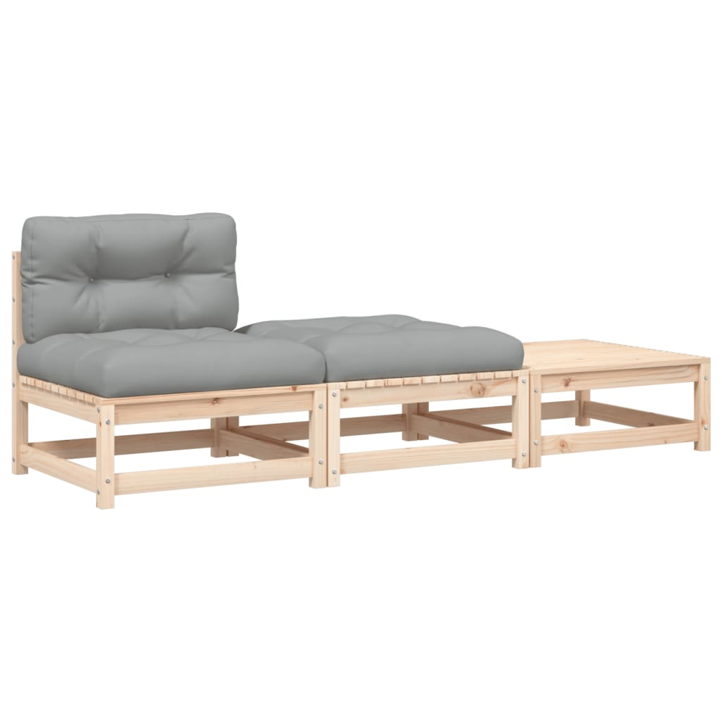 kerti karfa nélküli kanapé párnával és lábtartóval (838142)