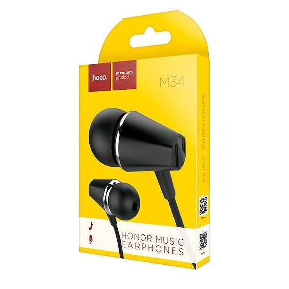 Hoco M34 fülhallgató mikrofonnal fekete (HC078456) (HC078456)