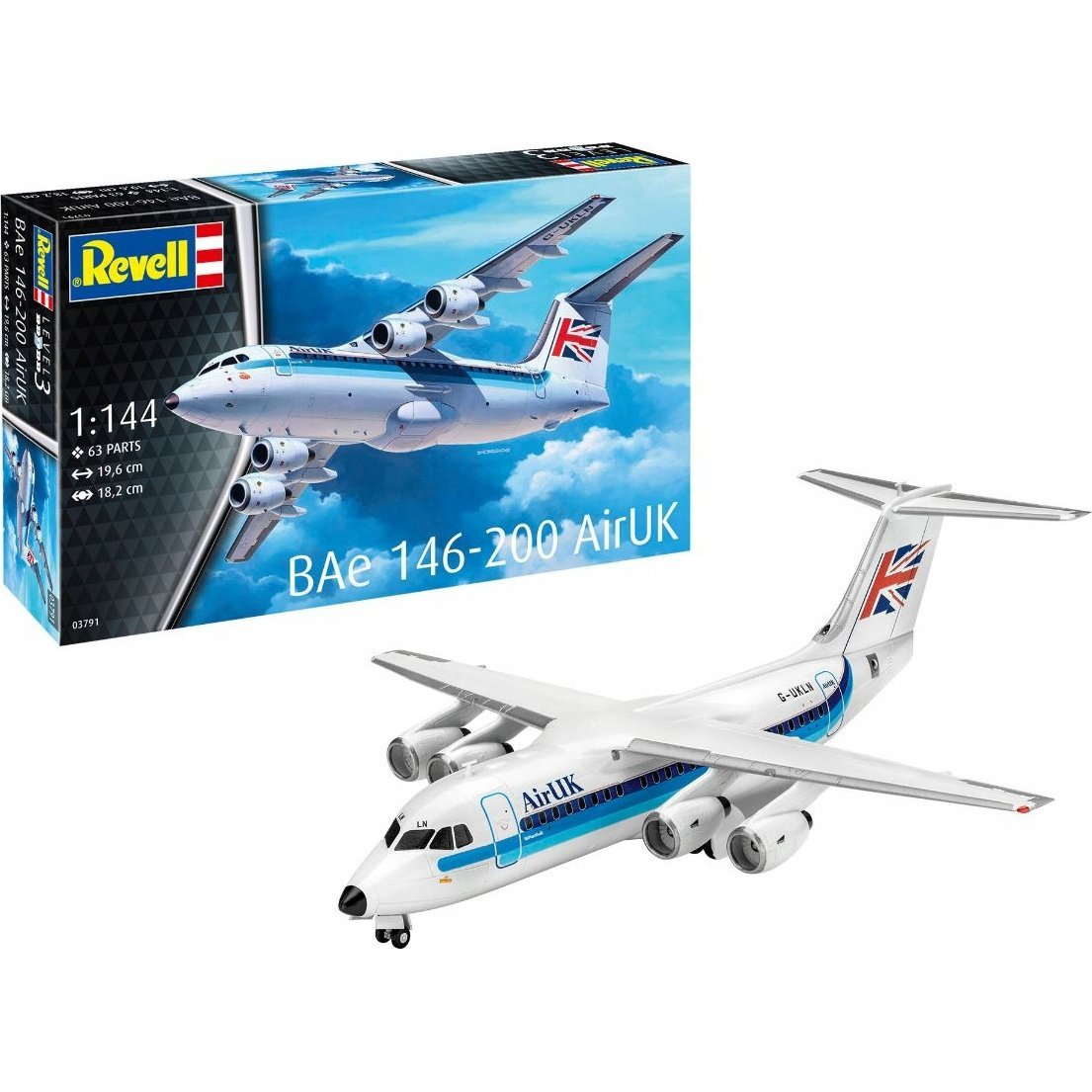 Revell BAe 146-200 AirUK 1:144 makett repülő (03791) (03791)
