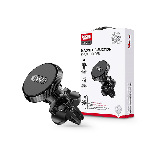 XO univerzális szellőzőrácsba illeszthető mágneses autós tartó - XO C122        Magnetic Suction Phone Holder - fekete