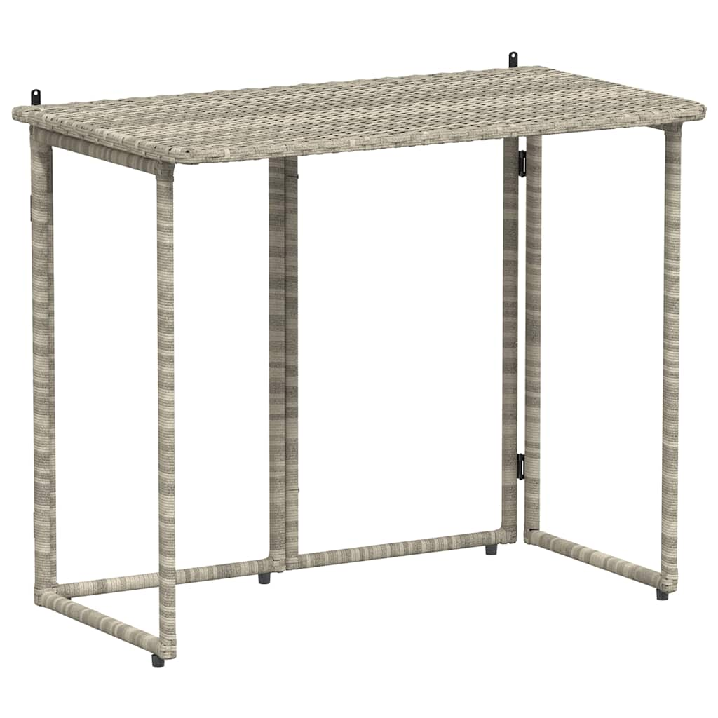 világosszürke polyrattan összecsukható kerti asztal 90x51x75 cm (4108258)