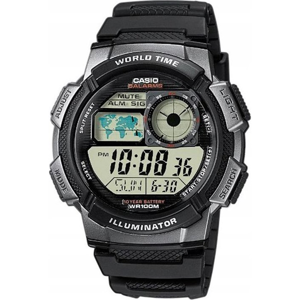 Reloj De Pulsera Casio Ae-1000w Digital Para Hombre Color Negro Correa Resina