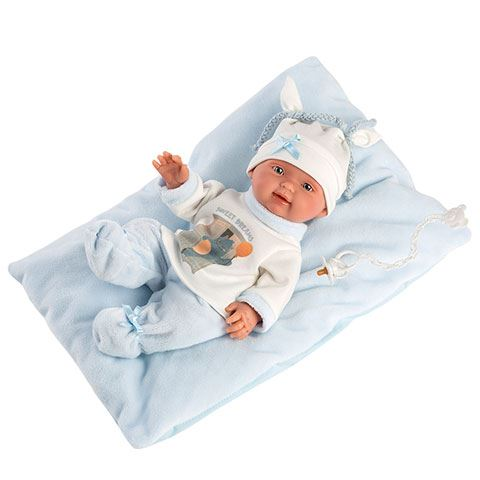 Llorens: Bebito újszülött baba kék párnával 26cm-es (26311) (ll26311)