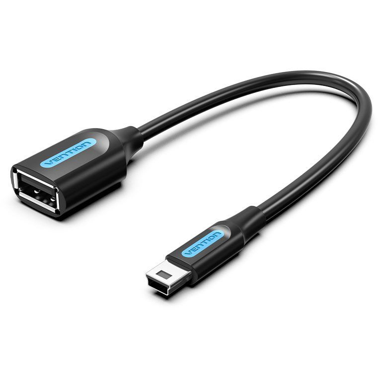 Vention Mini USB (M) to USB (F) OTG Cable 0.15m Black PVC Type (CCTBB)
