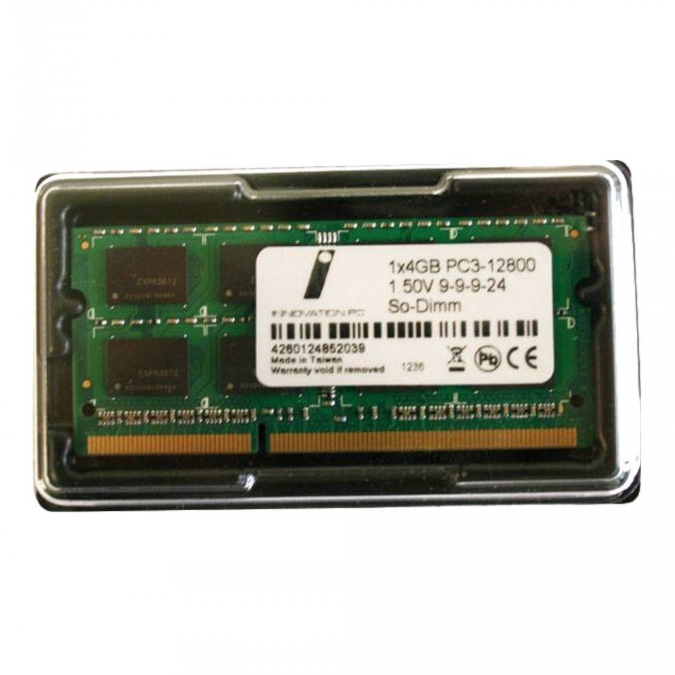 Innovation IT DDR3 SO-DIMM 1600 MHz 4GB laptop memória (4260124852039)