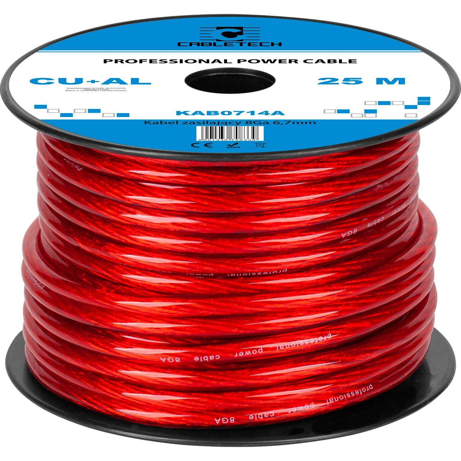 Cabletech Autó Kábel 8Ga Od6.7mm Cu+Al 25M 25M (KAB0714A)