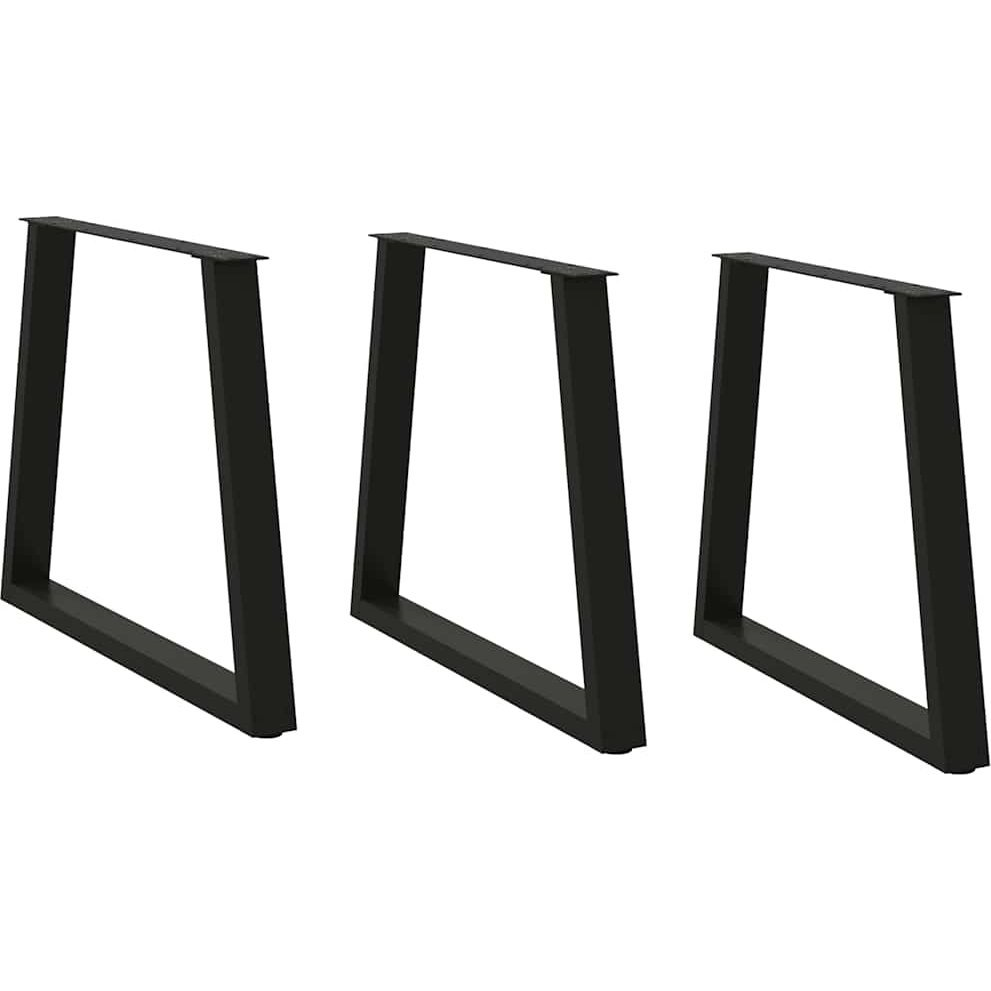 Dining Table Legs V-Shape 3 pcs fekete 70x(72-73,3)cm acél (4012584)
