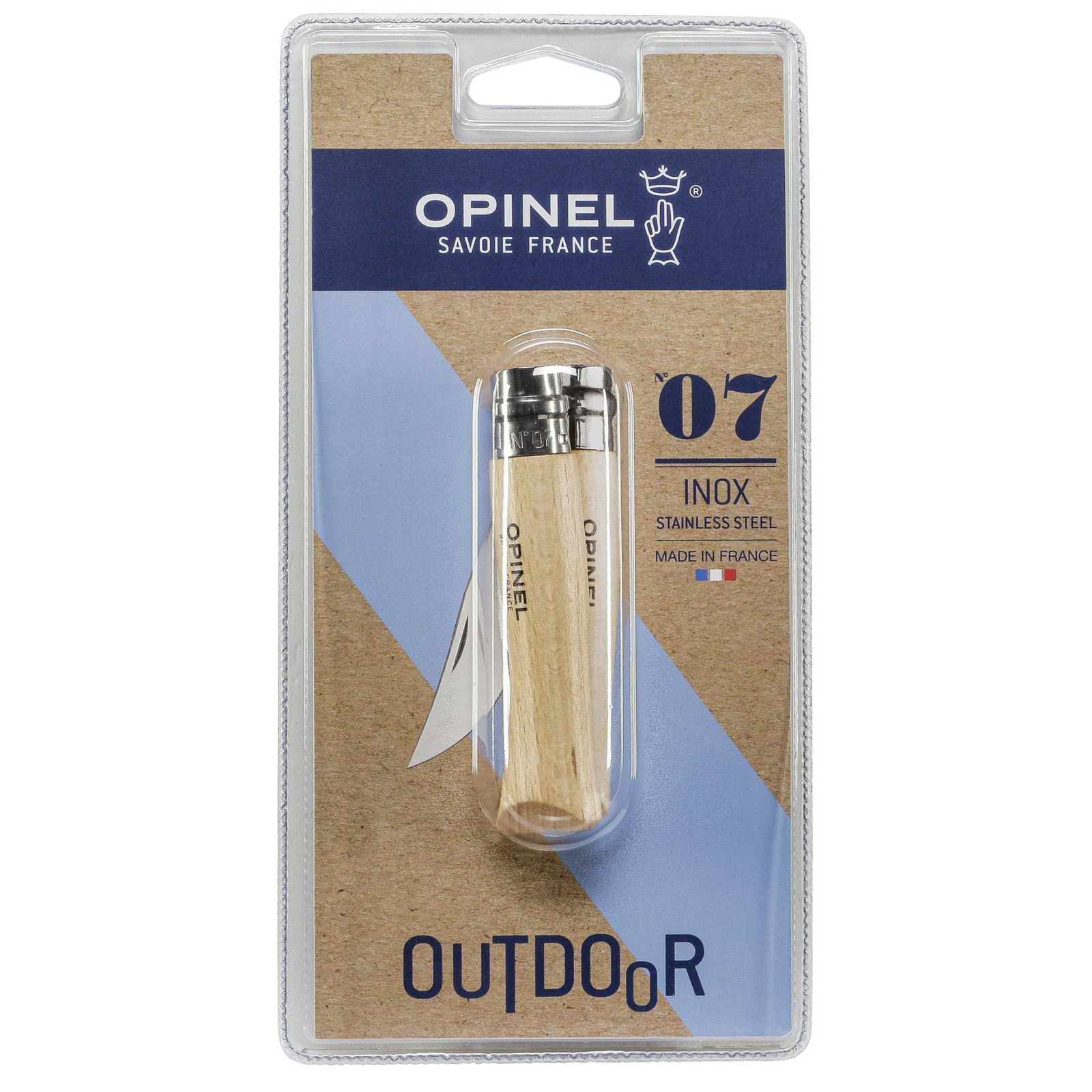 Opinel 000654 No.07 Összecsukható Zsebkés - Fa markolattal (000654)