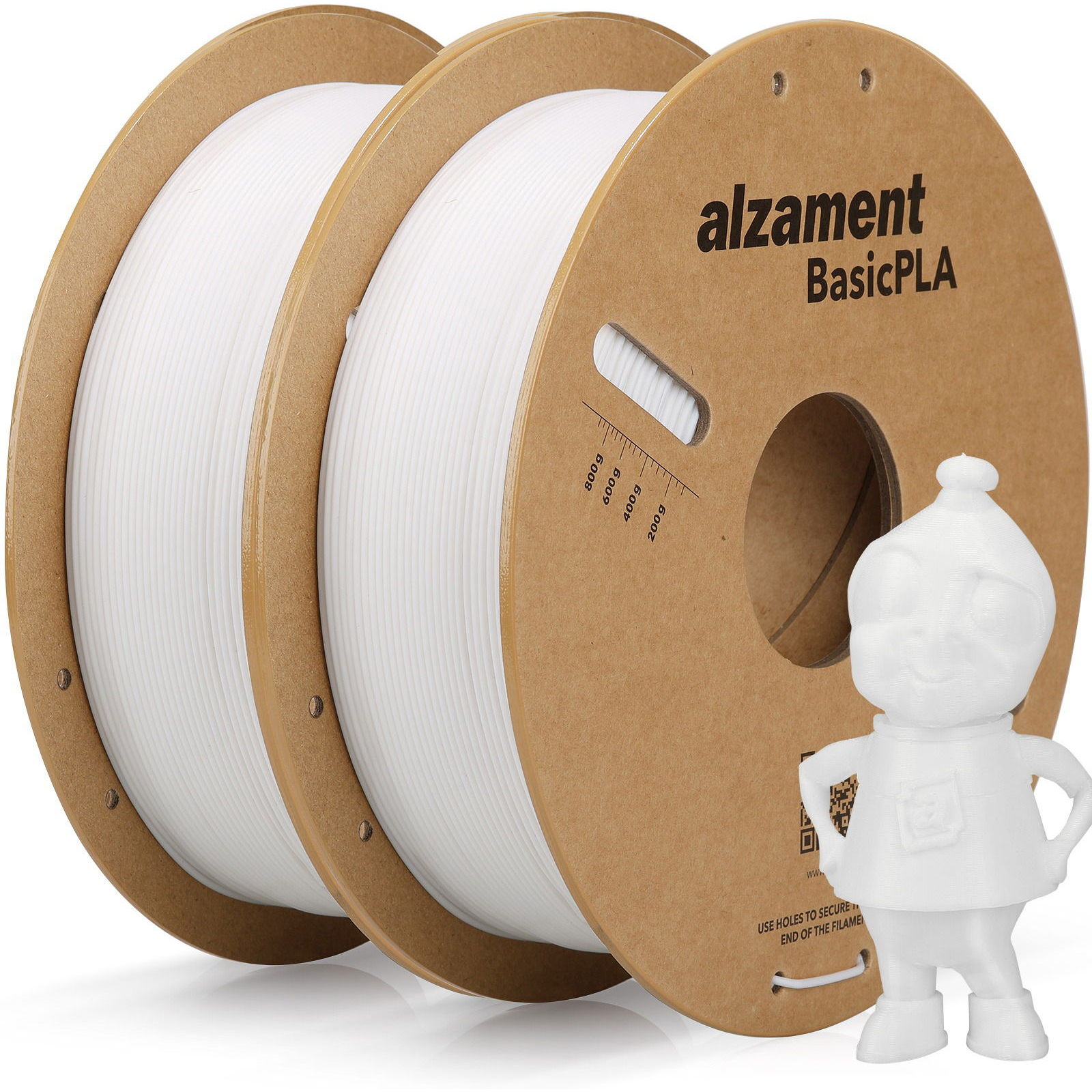 Alzament PLA Basic Dualpack 2x1kg White (ALZMNTDL03)