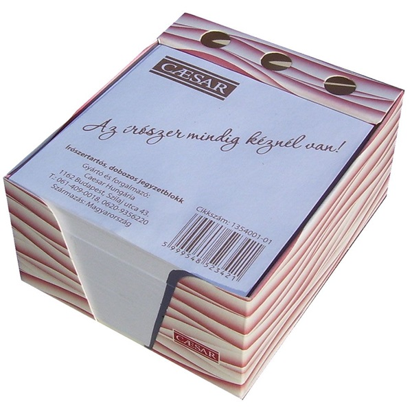 Caesar dobozos fehér lapos jegyzettömb írószertartóval (1354001-01)