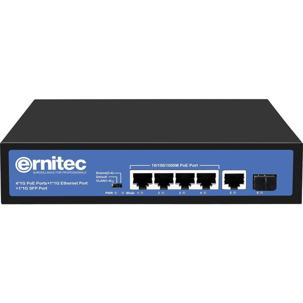 Ernitec ELECTRA-U04-1GB-60W switch di rete Non gestito Gigabit Ethernet (10/100/1000) Supporto Power over Ethernet (PoE)
