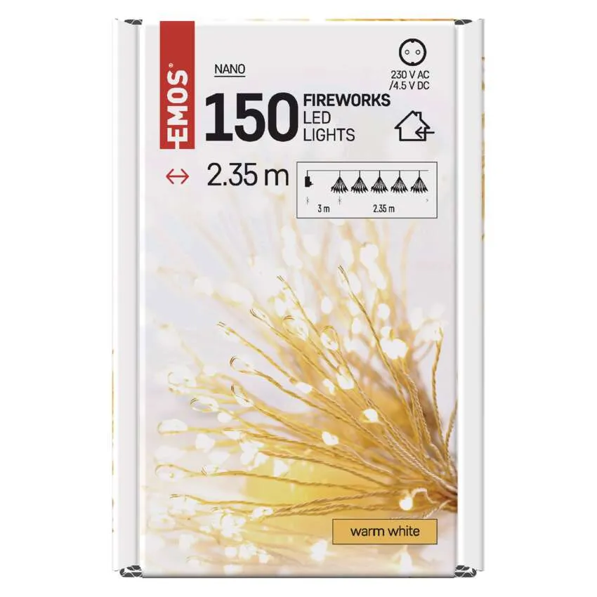 Emos D3AW08 LED Beltéri fényfüzér 2.35m - Meleg fehér (D3AW08)