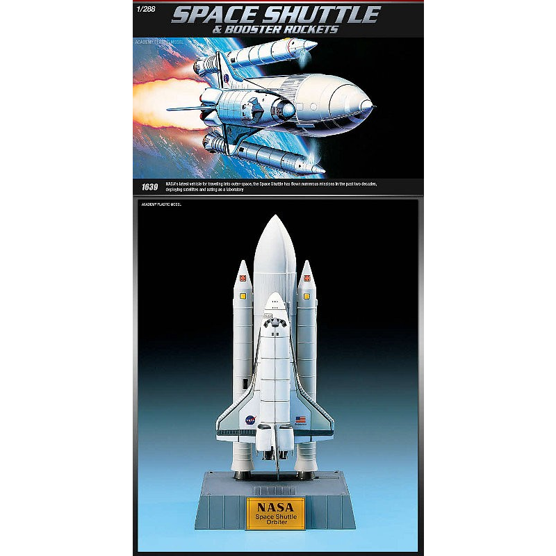 Academy Space Shuttle w/ Booster űrsikló műanyag modell (1:288) (MA-12707)