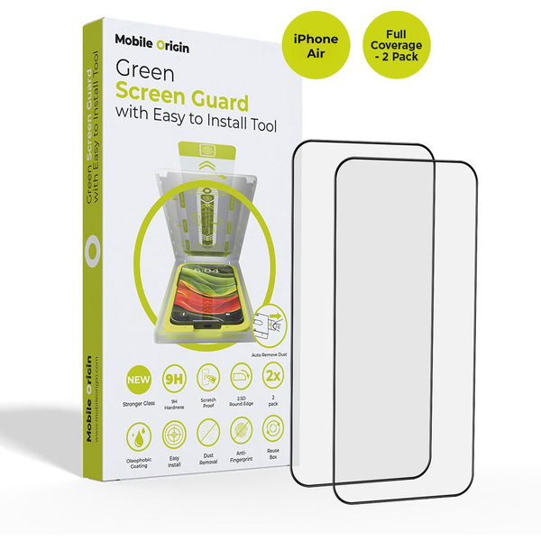 Mobile Origin Screen Guard With Easy Applicator Full Coverage 2 Pack iPhone Air üvegfólia