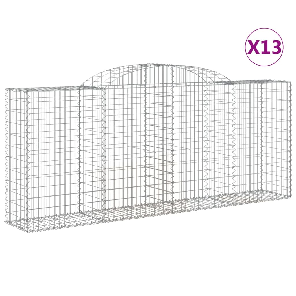 13 db íves horganyzott vas gabion kosár 300x50x120/140 cm (3146730)