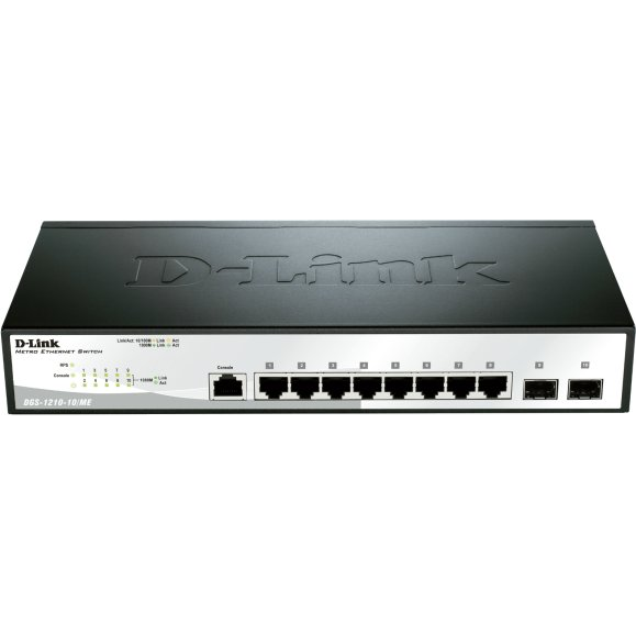 D-Link DGS-1210-10/ME netværksswitch L2 Gigabit Ethernet (10/100/1000) 1U Sort, Grå
