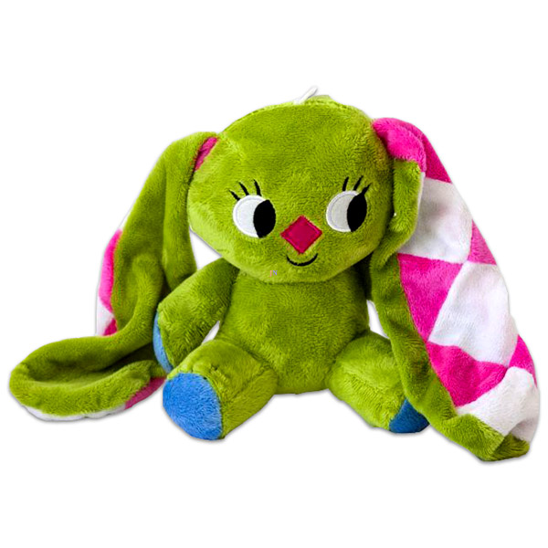 Kockásfülű nyúl 10 cm-es ülő kulcstartó plüssfigura (117)