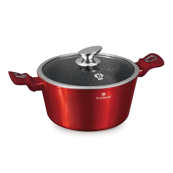 Blaumann BL-3986 Lábas Üveg fedővel Ø 24cm 4.1L - Piros