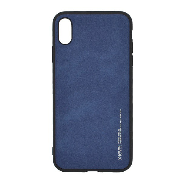X-LEVEL szilikon telefonvédő (bőr hatású hátlap) KÉK [Apple iPhone XS Max 6.5] (5996457839902)