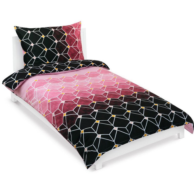 BELLATEX Linen cotton 90 / 428 pink honeycomb 140 × 200, 70 × 90 (12275)