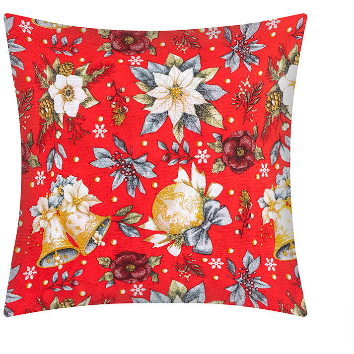 Bellatex karácsonyi párnahuzat, 45 × 45 cm 55/130, mikulásvirág, piros (13415)