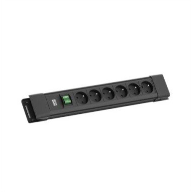 Bachmann BM005935 Elosztó kapcsolóval Fekete Védőérintkezős 1 db (BM005935)