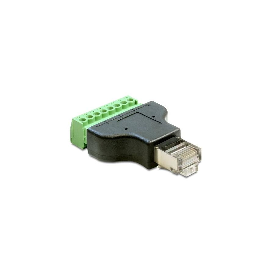 Delock 65389 RJ45 apa > terminál tömb 8pin 2részes adapter (65389)