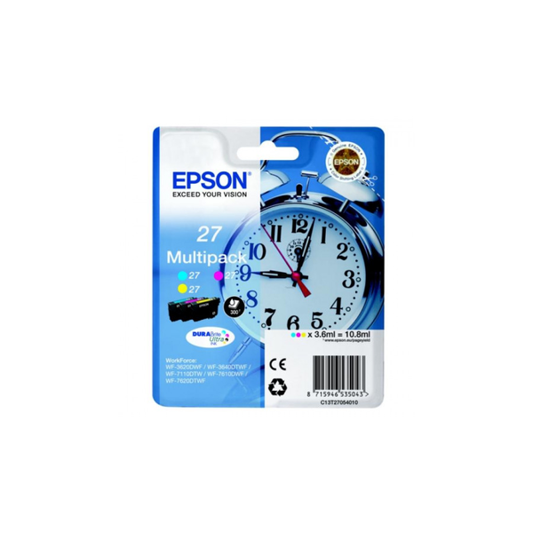Epson Alarm clock C13T27054012 inkoustová náplň 1 kusů Originální Standardní výtěžnost Azurová, Purpurová, Žlutá