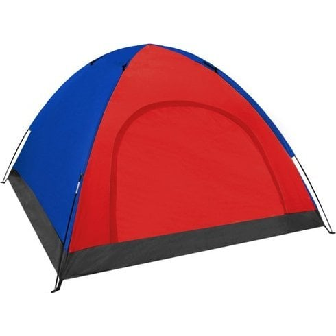 4 Személyes Turista Sátor, 190x190x123 cm, Piros-kék (00023485)