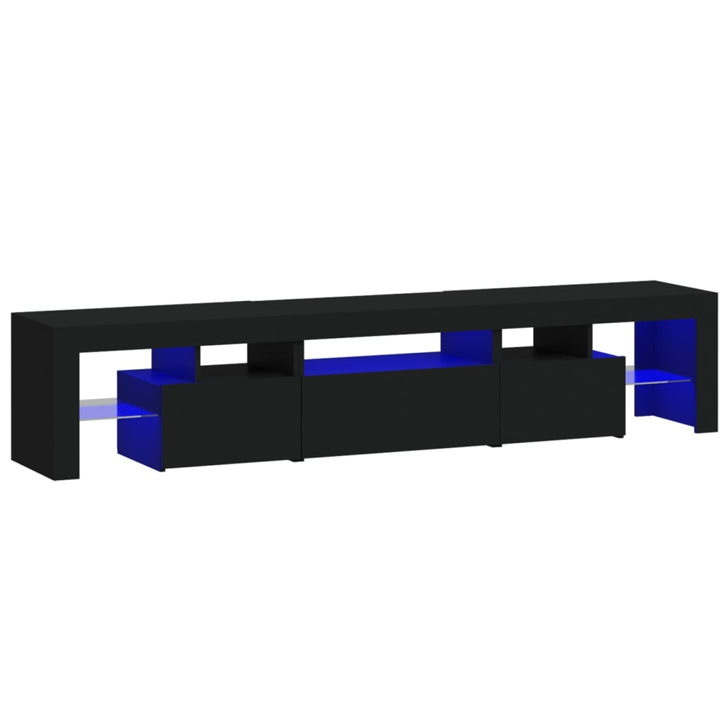 fekete TV-szekrény LED-világítással 200x36,5x40 cm (3152811)