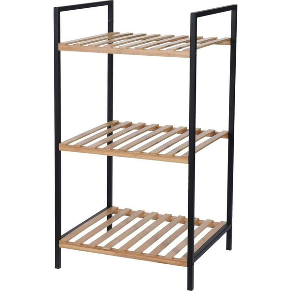  Bathroom Solutions Regał łazienkowy 3-poziomowy, półka, szafka, bambus