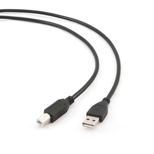 Кабел USB Gembird, За принтер, USB-A 2.0 към USB-B 2.0, 4.5 м, Позлатени конектори, Черен, CCP-USB2-AMBM-15