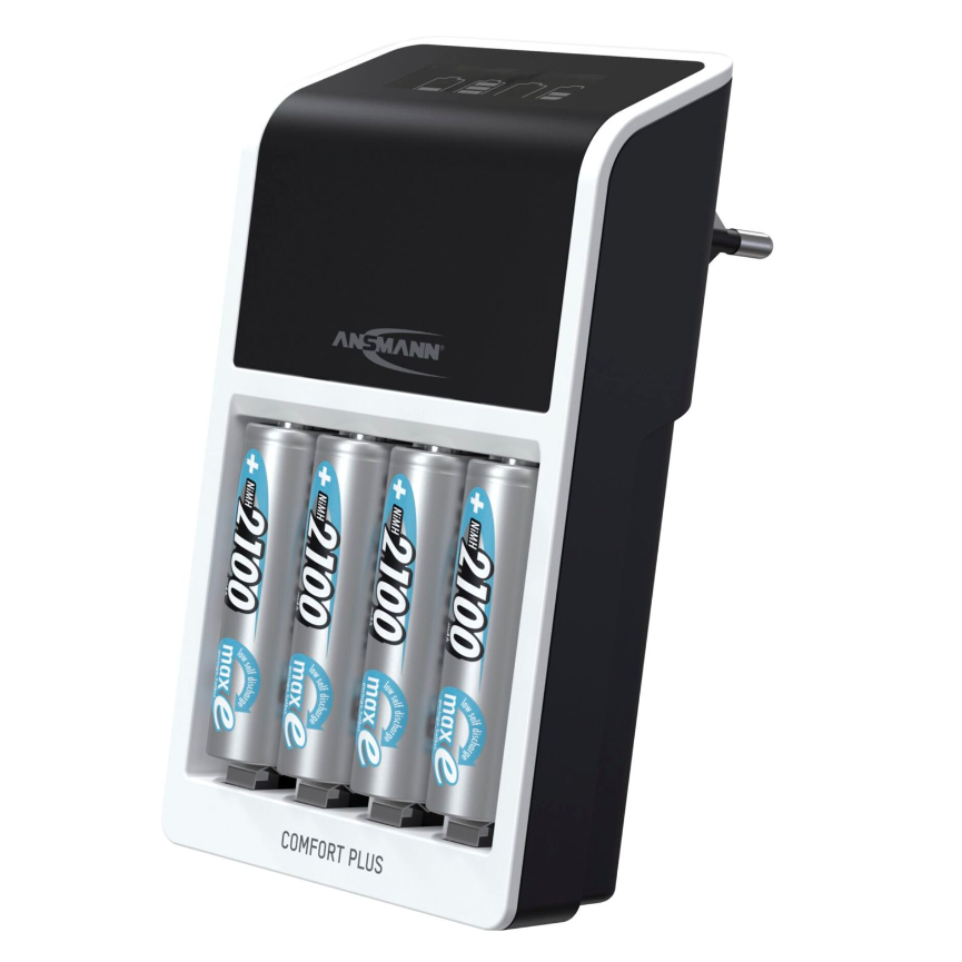 Ansmann Comfort Plus 4x AA/AAA NiMH Akkumulátor Töltő (+4 db AA elem) (1001-0094-01)