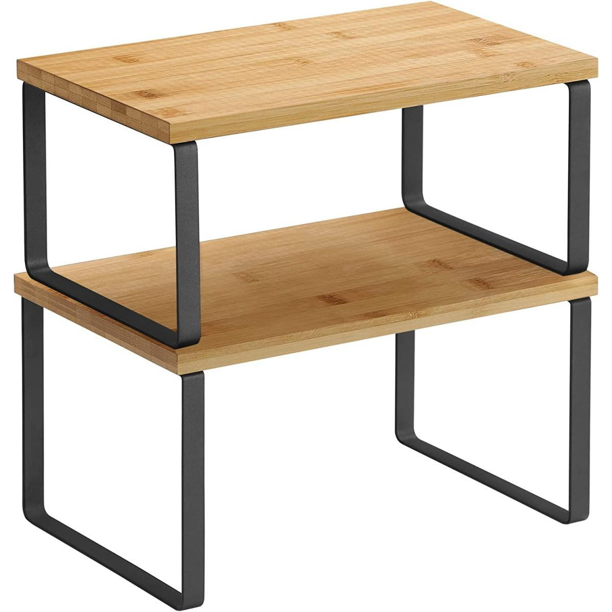 Vasagle Bambusz polc, 2 db, fekete (KCS02NB)