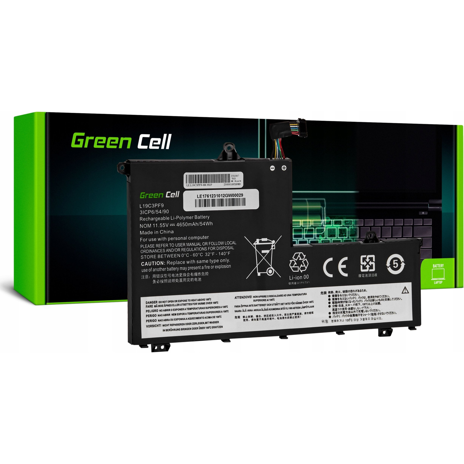 Green Cell Notebook akku GC-LE176 11.55 V 4650 mAh Lenovo (LE176)