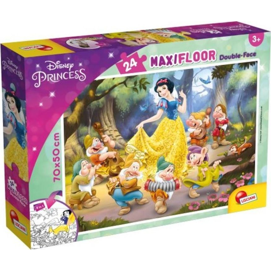 Disney Hófehérke 2 az 1-ben maxi 24db-os puzzle és színező 70x50cm - Lisciani (452649)
