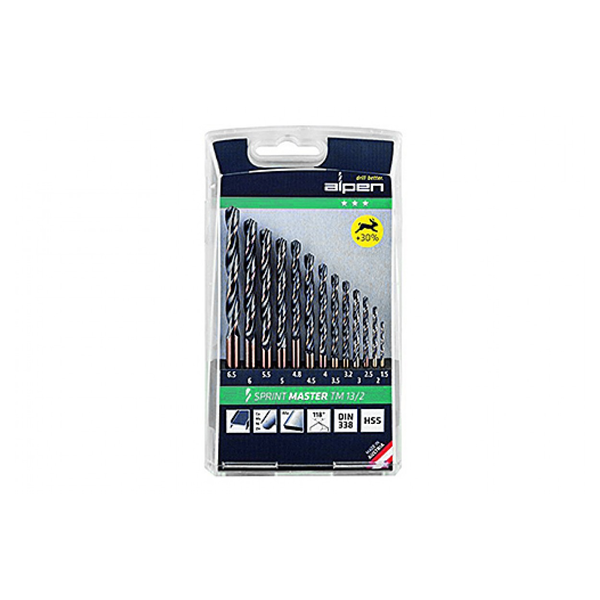 Комплект от 13 свредла, Alpen, HSS TM 13-2