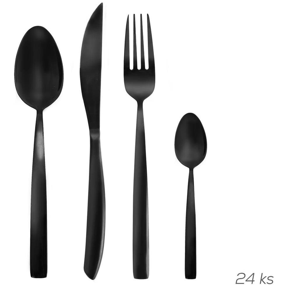 ORION BLACK LUXURE rozsdamentes acél evőeszközkészlet, 24 db (143689)