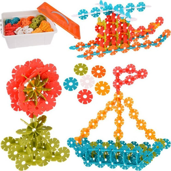 Hópehely Építőblokk Készlet - 506 Építőelemmel, Dobozban, Színes