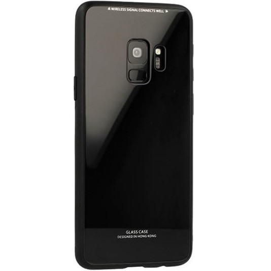 Apple iPhone 11 Pro Max, TPU szilikon védőkeret, üveg hátlap, Glass Case, fekete (84901)