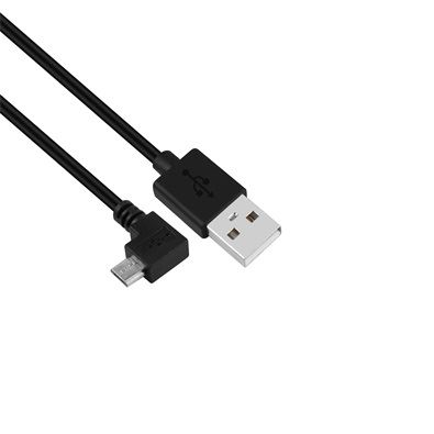 IRIS USB-A - microUSB (90°-ban hajlított) kábel 1m fekete (CX-129) (CX-129)
