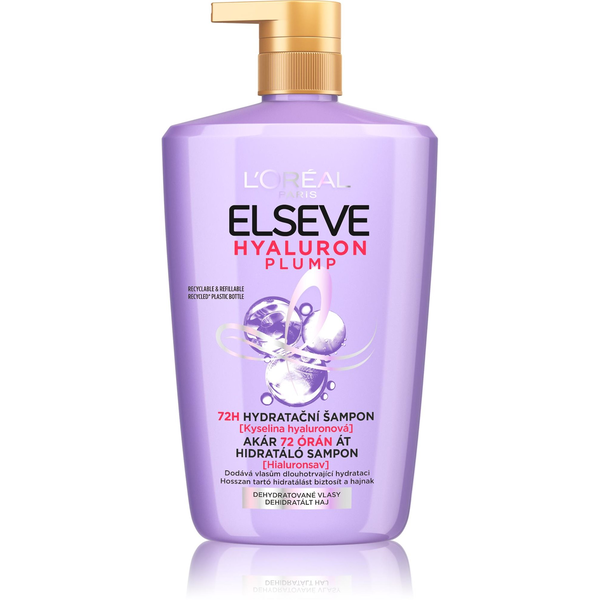 L´Oréal Paris Elseve Hyaluron Plump до 72 часа хидратиращ шампоан с хиалуронова киселина, 1000 ml