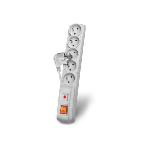 Zásuvková lišta Acar F5 5 zásuvek 5 m šedá