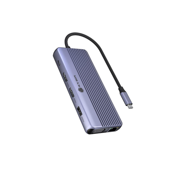 ICY BOX IB-DK4062-CPD Bedraad USB 3.2 Gen 1 (3.1 Gen 1) Type-C Antraciet