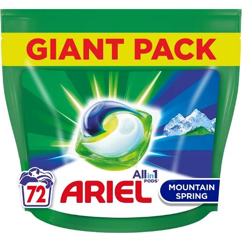 Detergent de rufe capsule Ariel All in One PODS Mountain Spring, 72 spalari